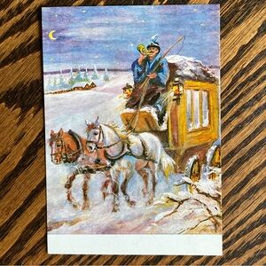Vintage Unused Gertrud Schadow “New Year’s Post” German Christmas Postcard